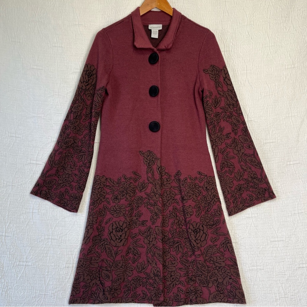 Soft Surroundings Cardigan Sweater Dress Long Tunic Women S Floral Bell Sleeve